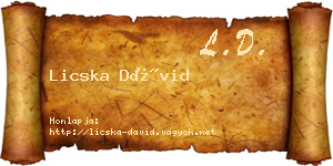 Licska Dávid névjegykártya